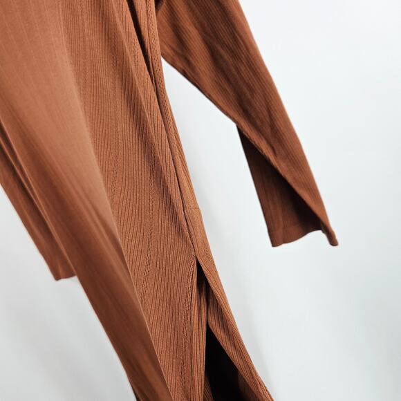 The Great Sleep Bodysuit Jumpsuit Waffle Knit Orange Rust Belted V-neck Size 1 - Picture 5 of 8